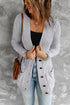Front Pocket And Buttons Closure Cardigan